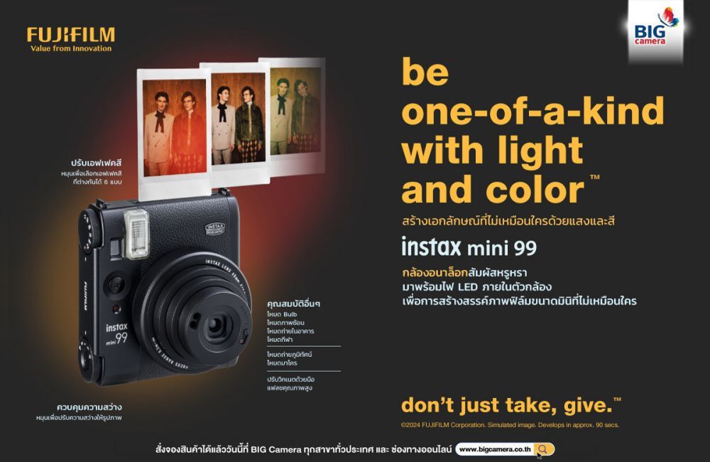 เปิดตัว Fujifilm instax mini 99 อัตลักษณ์ของแสงและสีที่ไม่เหมือนใคร ราคา 7,290.-