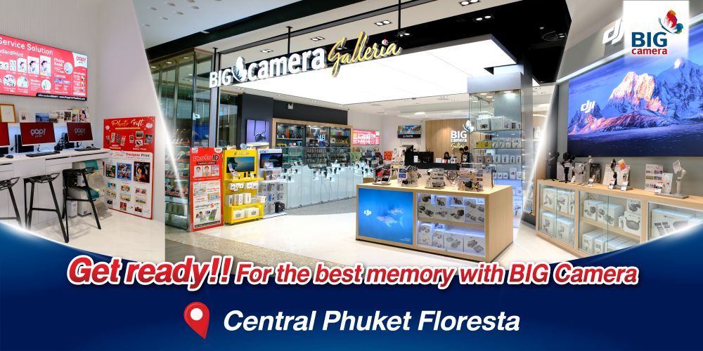 BIG Camera Galleria สาขา Central Phuket Floresta พร้อมเป็นศูนย์รวมกล้องและอุปกรณ์จากทุกค่ายแบรนด์ดังอย่างครบวงจรชั้น 3 โซนไอที เพื่อตอกย้ำความเป็นผู้นำในตลาดการถ่ายภาพ