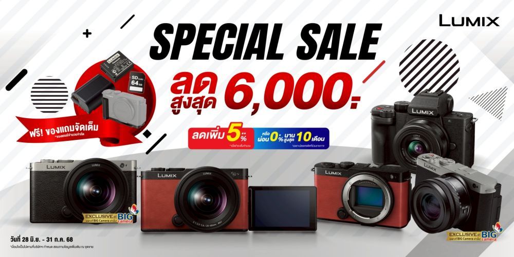 รีบช้อปเลย!!กล้อง Lumix ลดสูงสุด 6,000.-