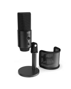 Fifine K683B Type C USB mic with a u-shape pop filer