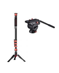 iFootage Cobra 3 C180F monopod with Komodo K5 Fluid Head Bundle